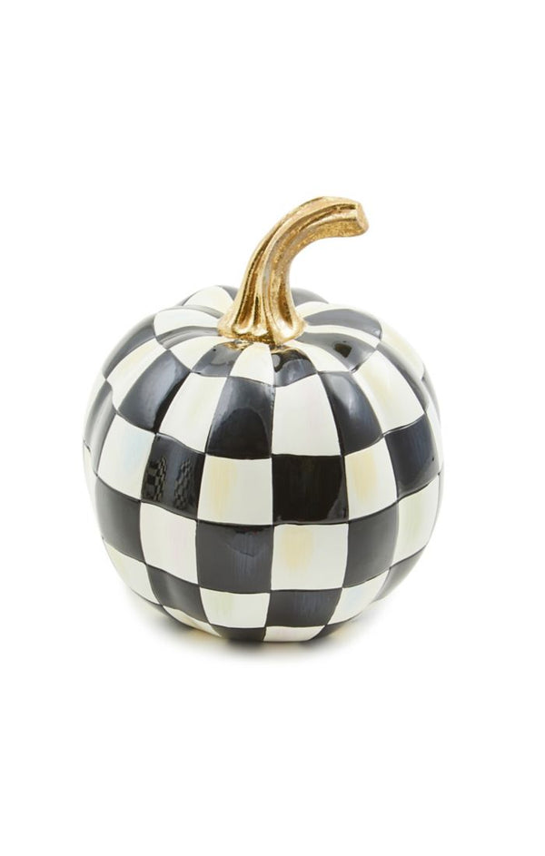 Mackenzie Childs Courtly Check Glossy Mini Pumpkin