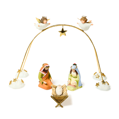 Mackenzie Childs Patience Brewster Nativity Cherub Angels Arch - Set of 4