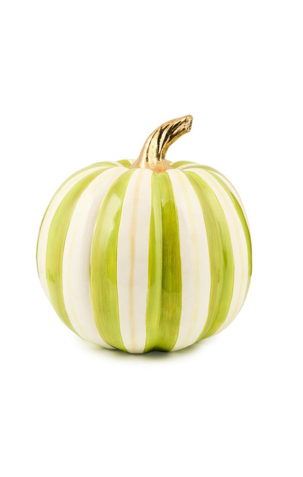 Mackenzie Childs Moss Stripe Medium Pumpkin