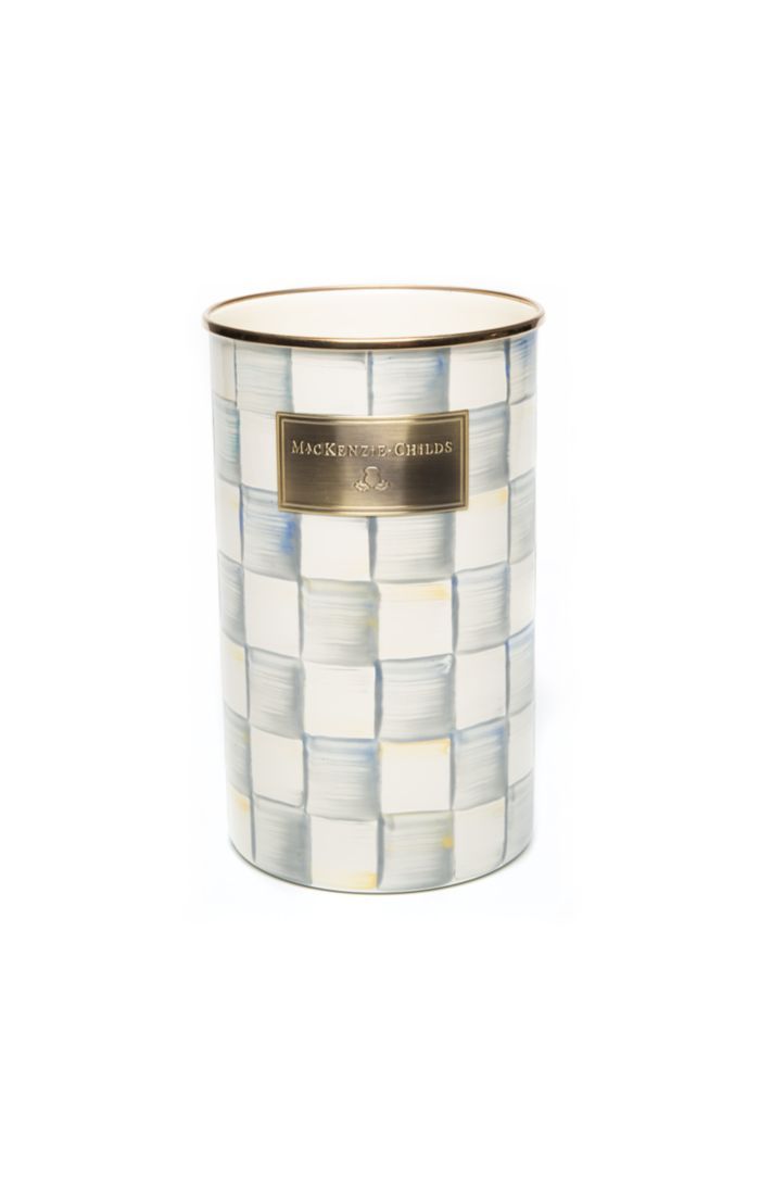 Mackenzie Childs Sterling Check Utensil Holder
