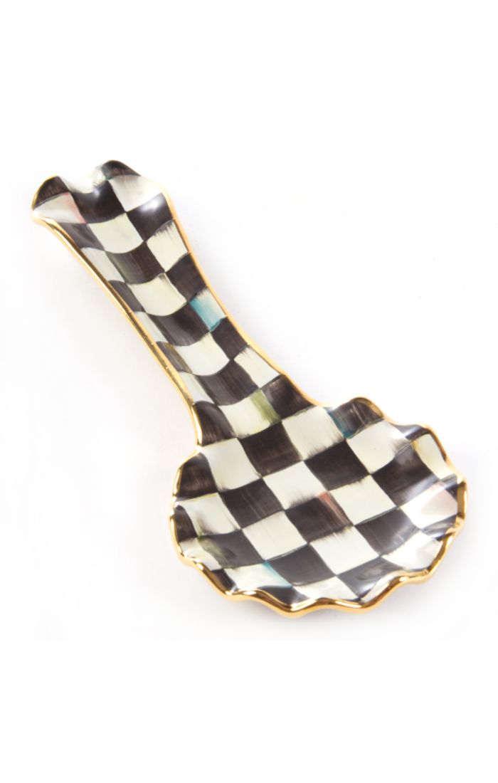 Mackenzie Childs Courtly Check Ceramic Spoon Rest