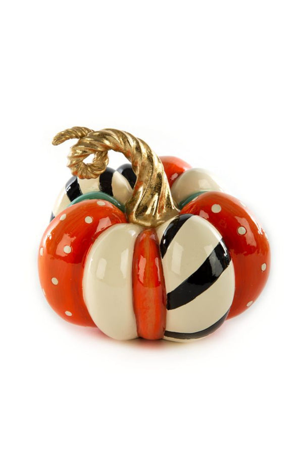 Mackenzie Childs Patchwork Spice Mini Pumpkin
