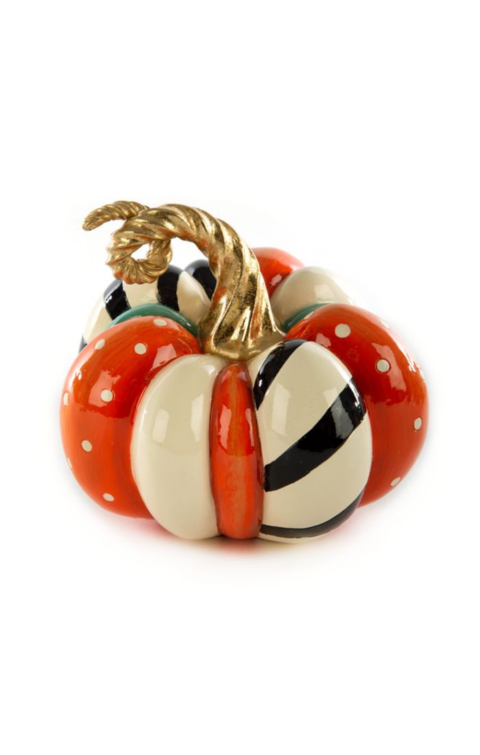 Mackenzie Childs Patchwork Spice Mini Pumpkin