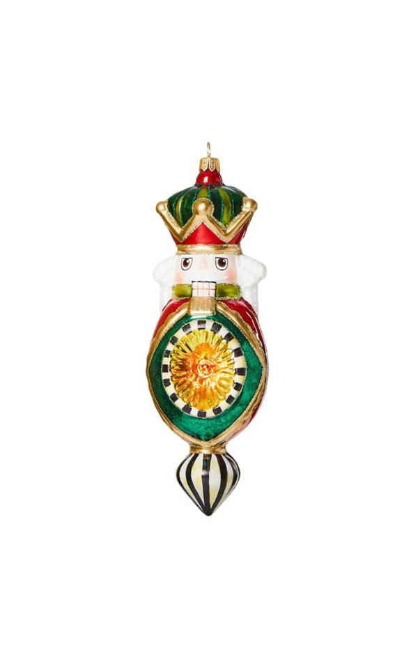 Mackenzie Childs Cozy Nutcracker Reflector Glass Ornament