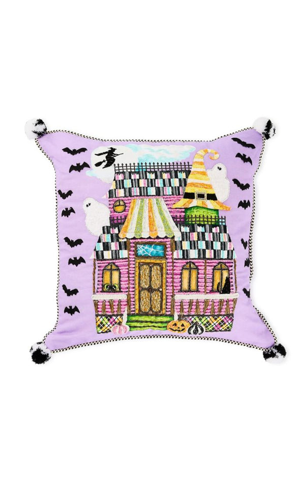 Mackenzie Childs Trick or Treat House Throw Pillow