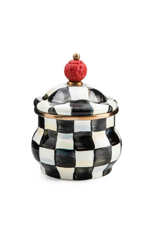 Mackenzie Childs Courtly Check Lidded Sugar Bowl