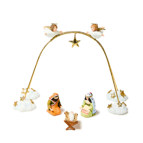 Mackenzie Childs Patience Brewster Nativity Cherub Angels Mini Arch Set - Set of 4