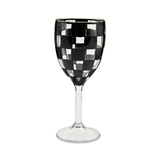 Mackenzie Childs Acrylic Check Wine Goblets - Set of 4