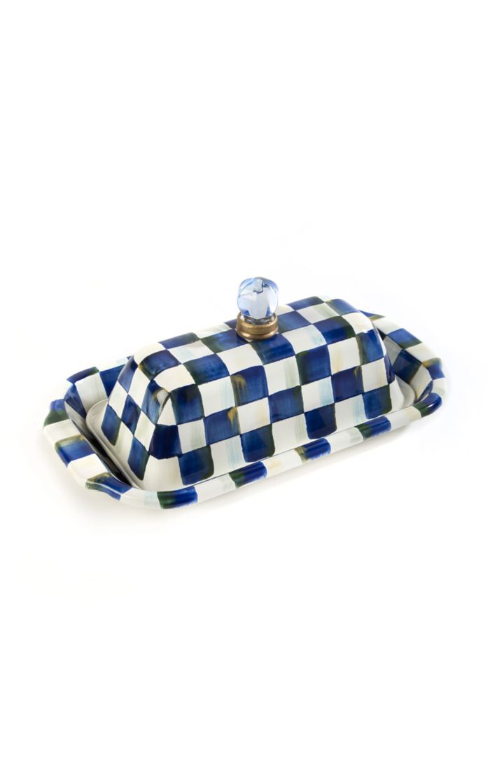 Mackenzie Childs Royal Check Butter Box