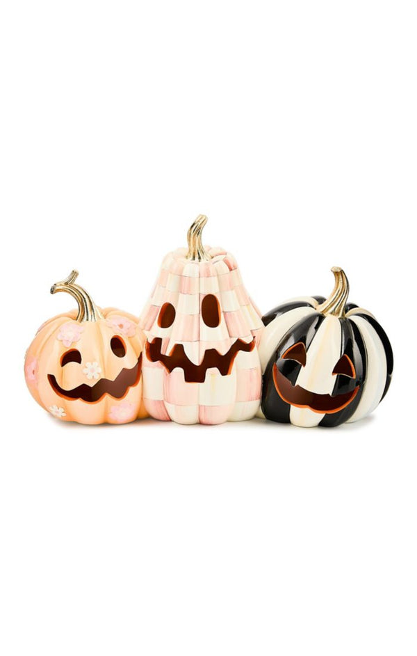 Mackenzie Childs Hocus Pocus Illuminated Jack O' Lantern Trio