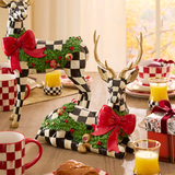 Mackenzie Childs Holly Check Resting Deer