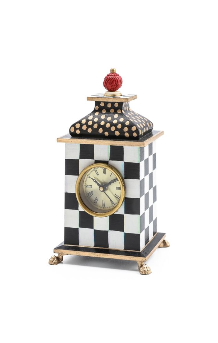 Mackenzie Childs Desk Clock in Courtly Check