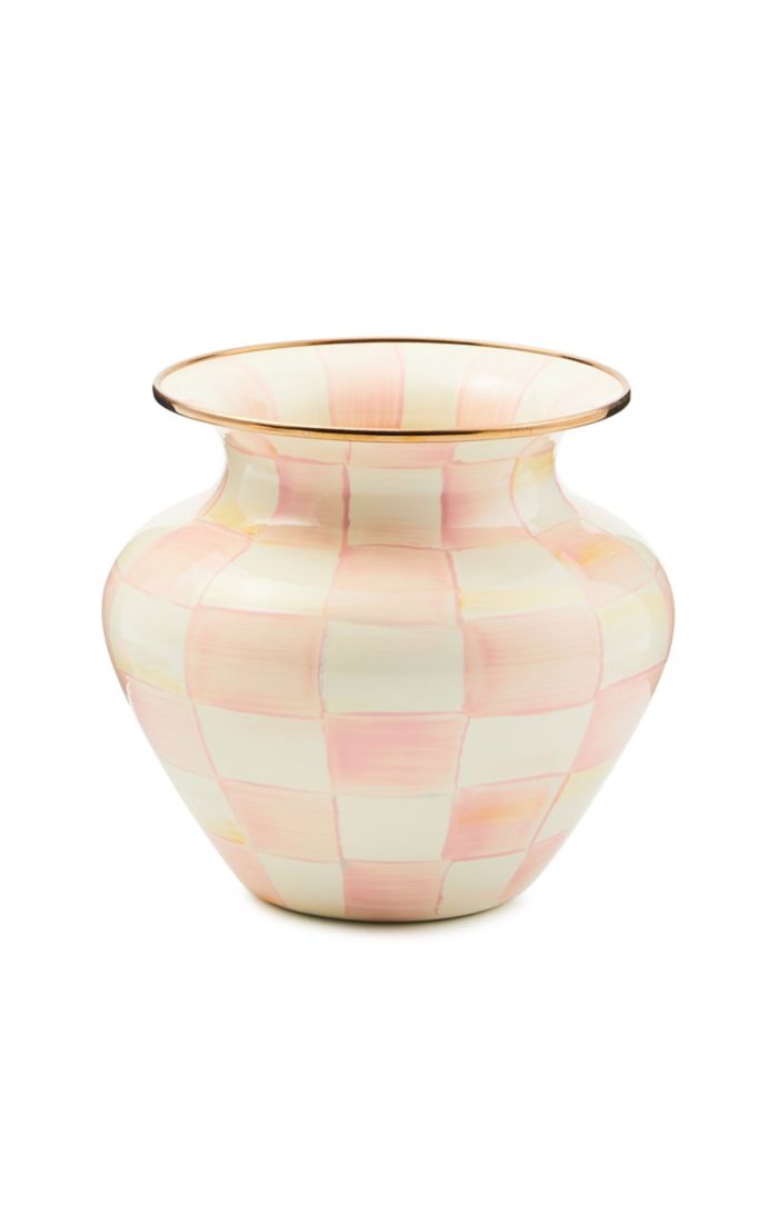 Mackenzie Childs Rosy Check Large Vase