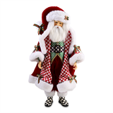 Mackenzie Childs Check It Out Fabric Santa Claus