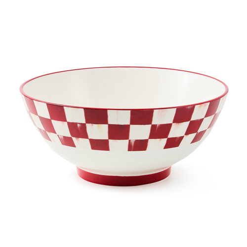 Mackenzie Childs Cherry Check Serving Bowl