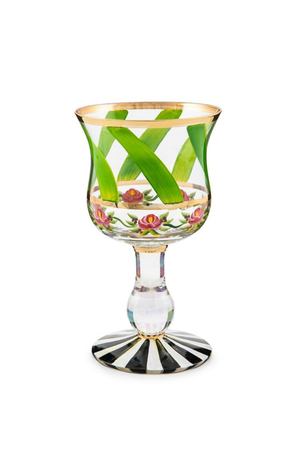 Mackenzie Childs Maypole Leaf Wine Glass