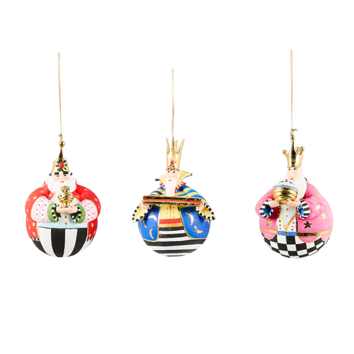 Mackenzie Childs Patience Brewster Nativity Jolly Wisemen Ball Ornament