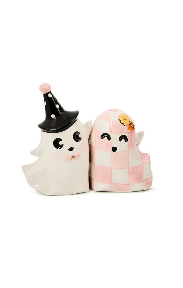Mackenzie Childs Hocus Pocus Ghost Salt and Pepper Set