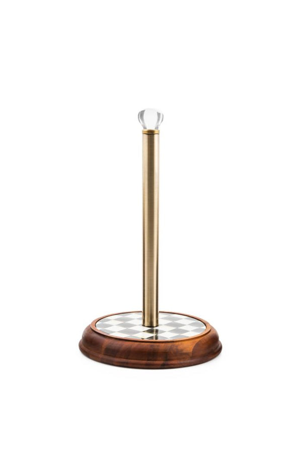 Mackenzie Childs Courtly Check Wood Paper Towel Holder