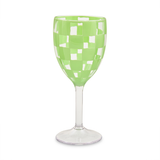Mackenzie Childs Acrylic Check Wine Goblets - Set of 4