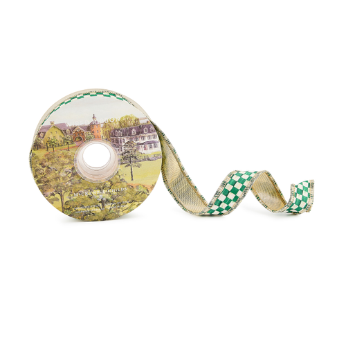 Mackenzie Childs Green Check 1" Ribbon
