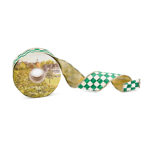 Mackenzie Childs Green Check 2" Ribbon
