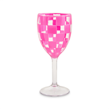 Mackenzie Childs Acrylic Check Wine Goblets - Set of 4