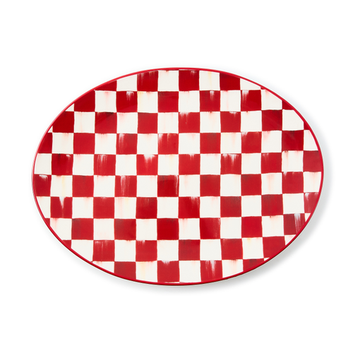 Mackenzie Childs Cherry Check Serving Platter