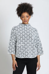 Monochrome Mosaic Fuzzy Sweater