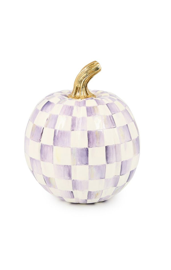 Mackenzie Childs Violet Check Small Pumpkin