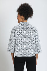 Monochrome Mosaic Fuzzy Sweater