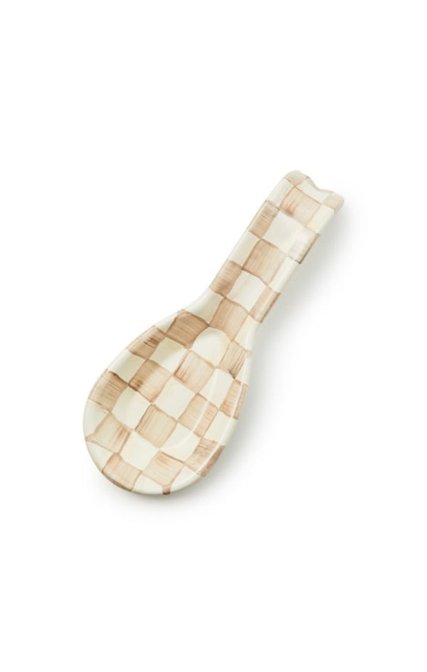 Mackenzie Childs Mocha Check Spoon Rest