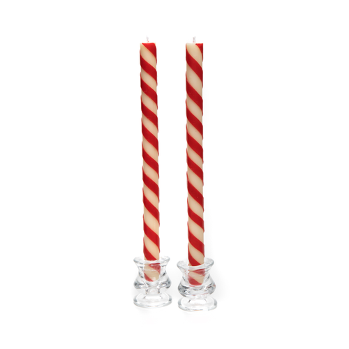 Mackenzie Childs Candy Cane Dinner Candles - Set of 2
