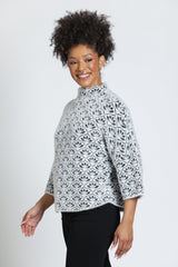 Monochrome Mosaic Fuzzy Sweater
