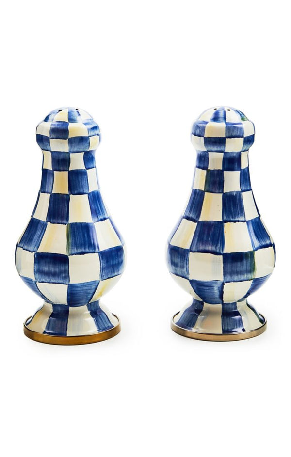 Mackenzie Childs Royal Check Large Salt and Pepper Shakers