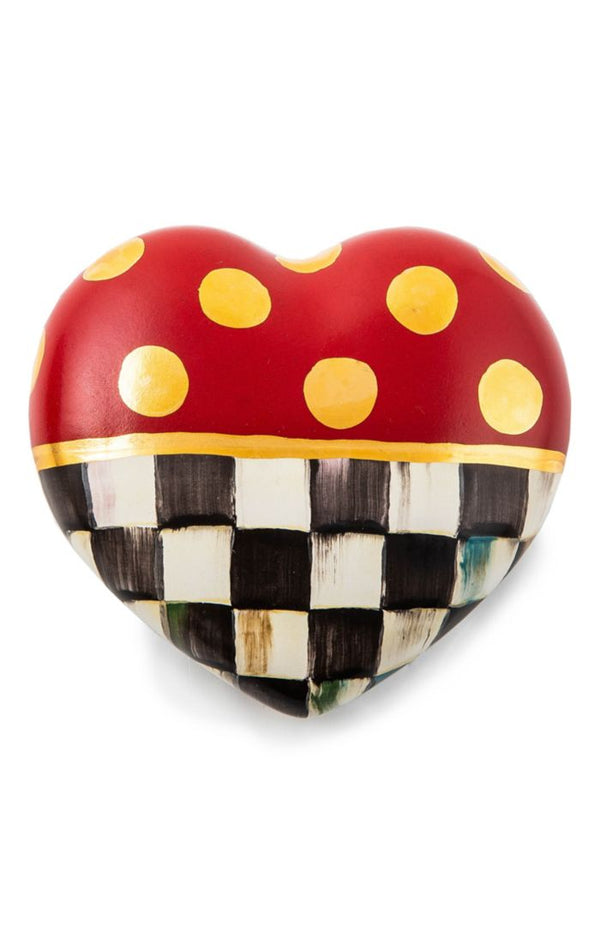 Mackenzie Childs Dotty Heart Ceramic Decor