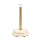 Mackenzie-Childs Mocha Check Paper Towel Holder