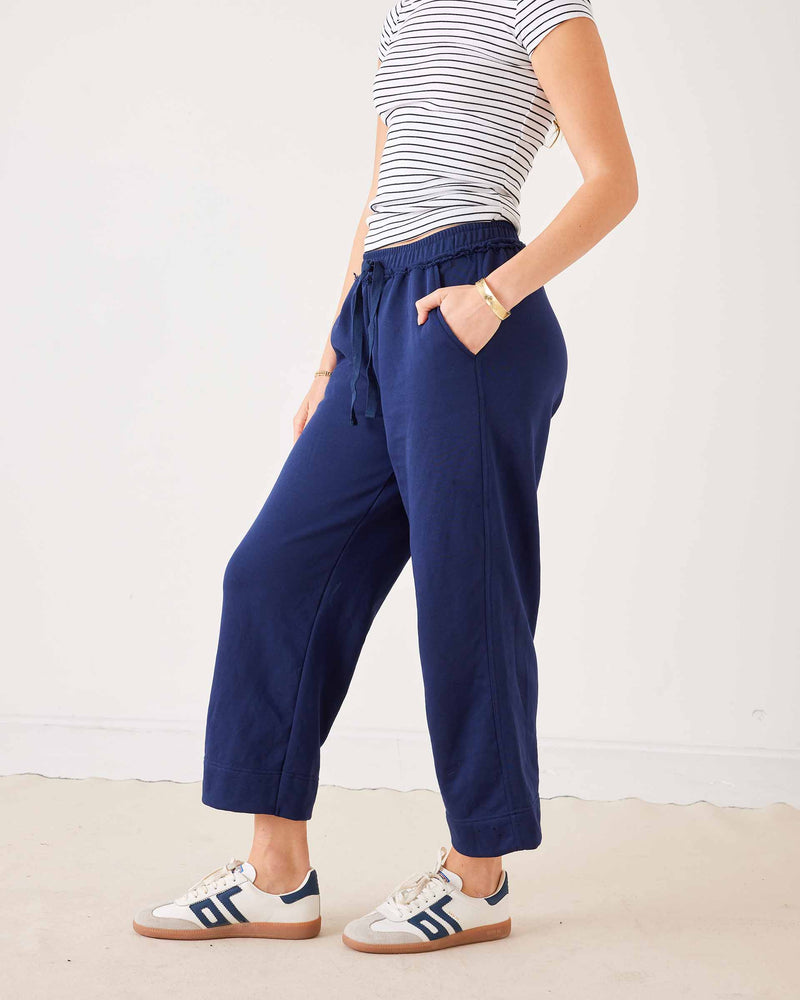 Frenchie Wide Leg Pant in Navy