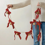 Metal Bell Garland with Cotton Velvet Bows