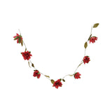Paper Poinsettia Garland in Red and Green