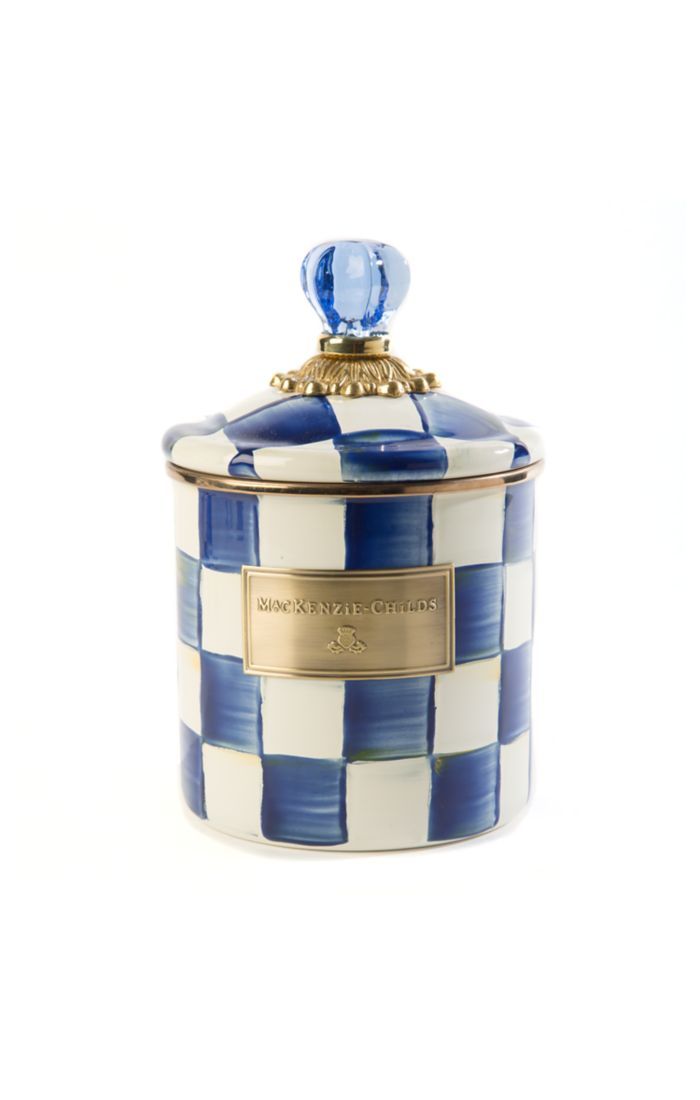 MacKenzie Childs Royal Check Small Canister
